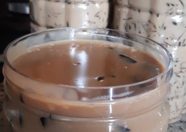 Coffee Jelly dessert in jar