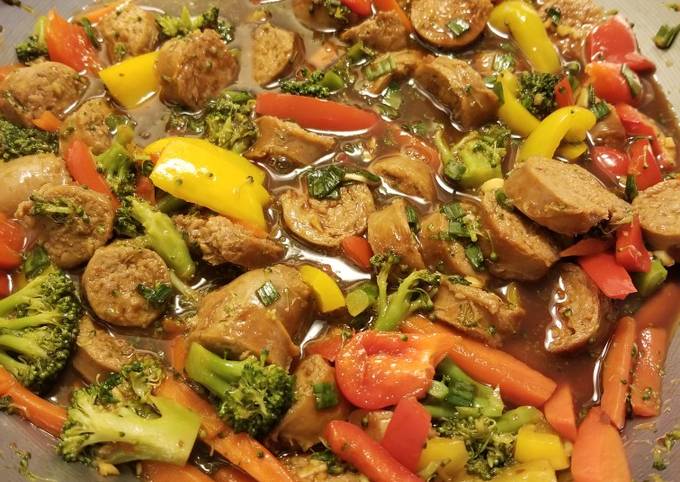 Step-by-Step Guide to Make Super Quick Homemade Spicy Sausage Stir Fry with Plum Sauce