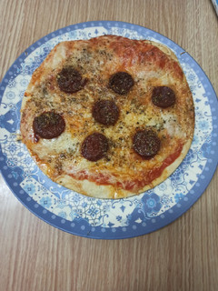 Una foto de Pizza de chorizo