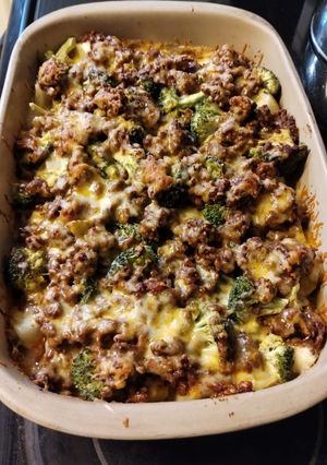 A picture of Loaded BBQ Baked Potato Casserole GF.