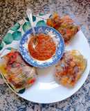 Obleas de arroz rellenas 🌯 de verduras con mojo picón 🌶️🌶️🌶️