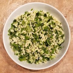 A picture of Cucumber Lemon Orzo Salad.