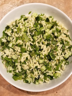 A picture of Cucumber Lemon Orzo Salad.