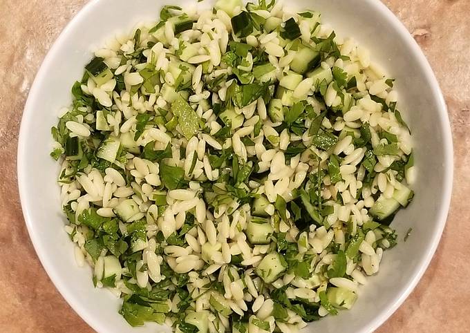 Simple Way to Make Any-night-of-the-week Cucumber Lemon Orzo Salad