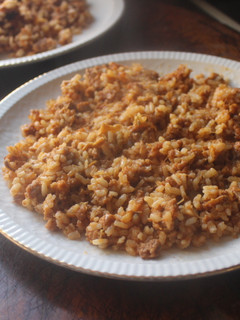 Una foto de Arroz al microondas con carne picada