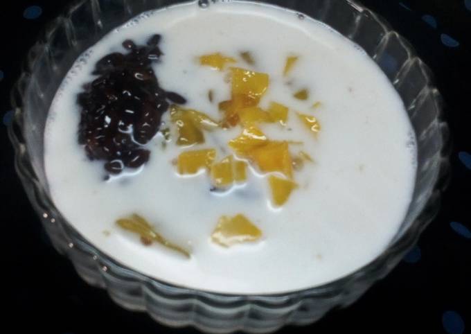Cara Sederhana Menyiapkan Bubur ketan hitam saos nangka