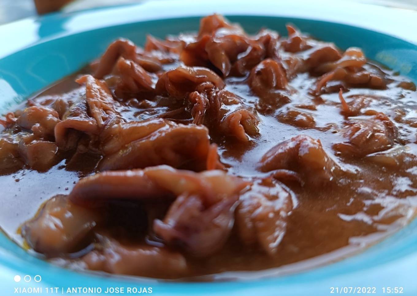 Cananas "poton" con fumet de gambas