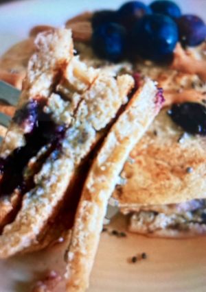 A picture of Blueberries Pancakes.