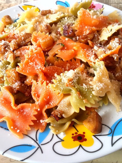 Una foto de Pasta con berenjenas a la hierbabuena