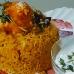 A picture of Egg biryani.