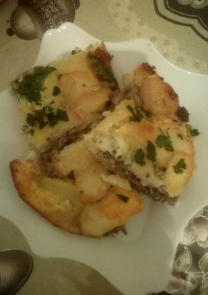 صورة لوصفة غراتان البطاطا والباذنجان 🥔🍆