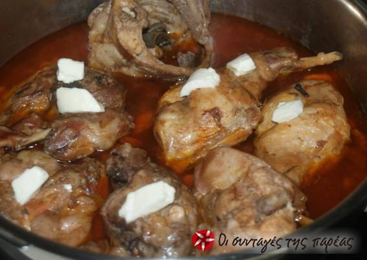 Easiest Way to Prepare Homemade Rabbit with red sauce from Zakynthos