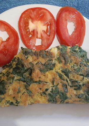 Una foto de Omelette de espinaca