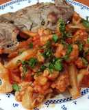 Coliflor entomatada y Milanesa de Res con Romero