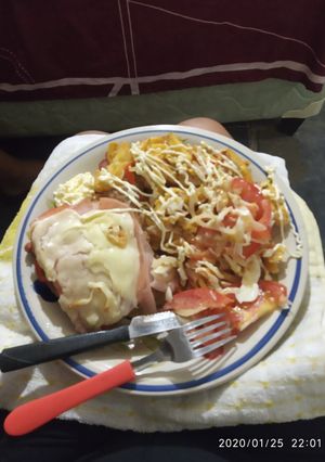 Una foto de Milanesa napolitana