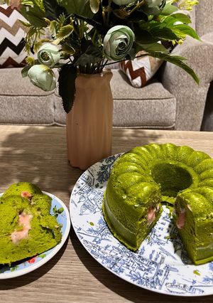 Foto resep Bolu matcha strawberry Chesse