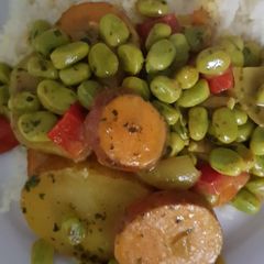 A picture of Broad bean vegan curry.