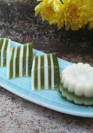 Hình của món Rau câu plan matcha.