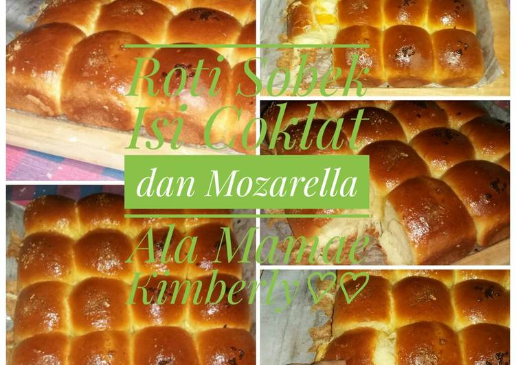 Roti sobek kriuk2 isi coklat&keju mozarella berserat&lembut