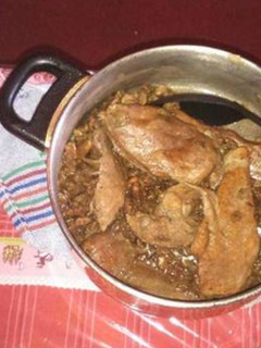 Una foto de Chuleta de pavo a la sidra con nueces