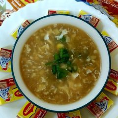 Chicken corn soup A picture of Chicken corn soup.