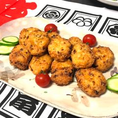 A picture of Japanese Crab sticks Tofu Dumplings.