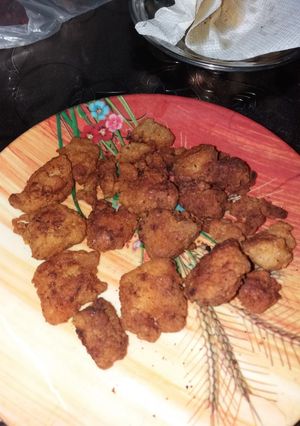A picture of Chicken popcorns.