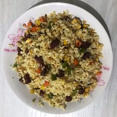 A picture of Emre’s Fried Rice (with a Turkish Twist).