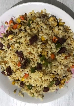 A picture of Emre’s Fried Rice (with a Turkish Twist).