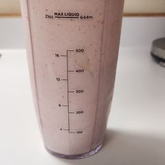 A picture of Cottage Cheese Strawberry Banana Smoothie.