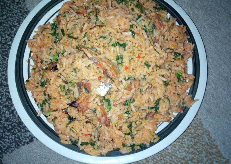 Easiest Way to Make Speedy Native  jollof rice and spinach