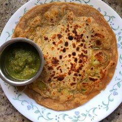 Soya granules stuff paratha A picture of Soya granules stuff paratha.