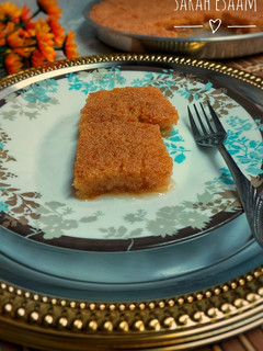 A picture of Basbousa with Butter 😋.