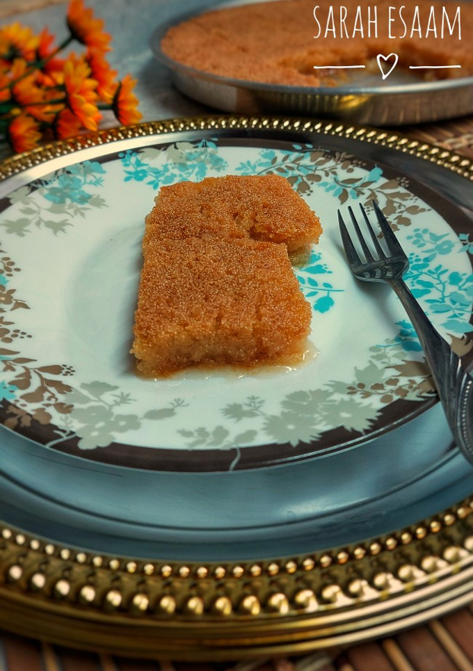 A picture of Basbousa with Butter 😋.