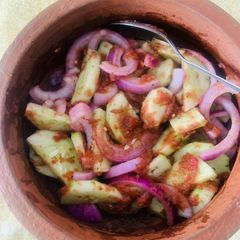 A picture of Cucumber Onion chutney Salad.