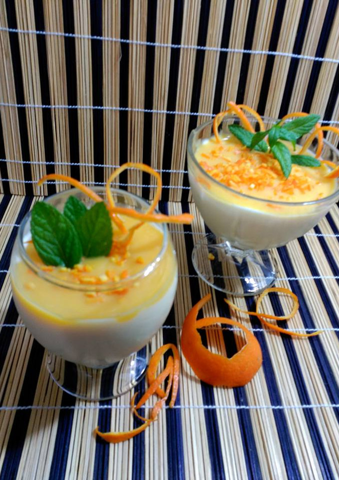 Una foto de Natillas de naranja