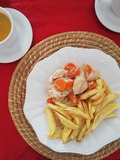 Una foto de Pollo al coñac