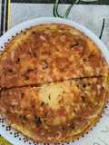 Tortilla con camarones y cilantro