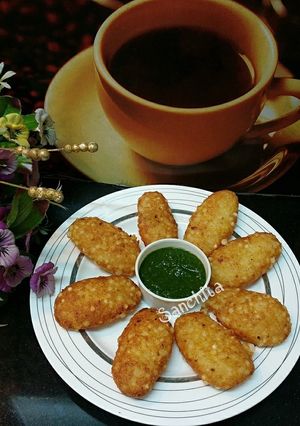 A picture of Sabudana and Paneer Cutlets.