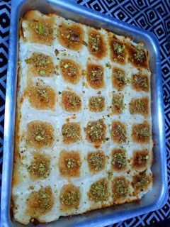 صورة لوصفة بسبوسة الكاروهات
