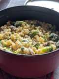 Broccoli mushroom cheddar mac and cheese