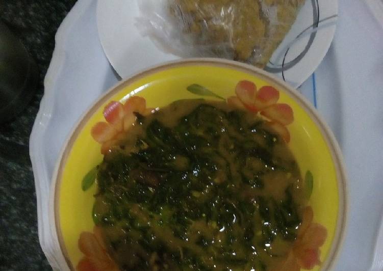 Bitterleaf soup with wheat