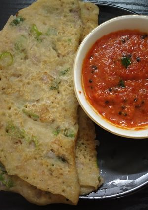 A picture of Wheat Dosa Recipe / Godhumai Dosai - Healthy Breakfast / Wheat Pancake.