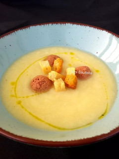 Una foto de Crema de puerros con nabos