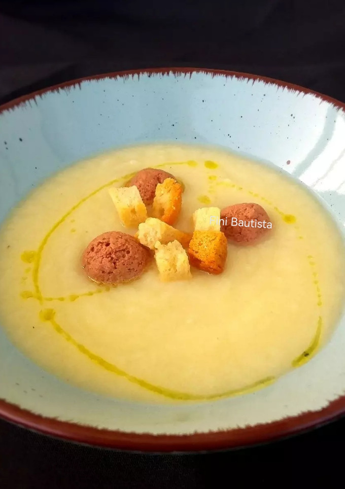 Una foto de Crema de puerros con nabos