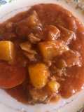 Guiso de carne con vino blanco