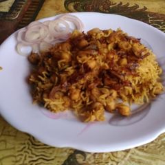 A picture of Hyderabadi chole biryani.