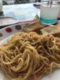 Pasta con palmitos de cangrejo