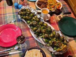 George Foreman Whole Roasted Brussel Sprout Stalk