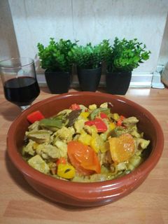 Una foto de Carne de cerdo en salsa al vino